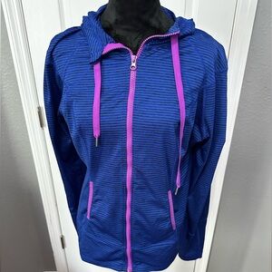 Lukka Striped Blue and Purple Zip Up Jacket